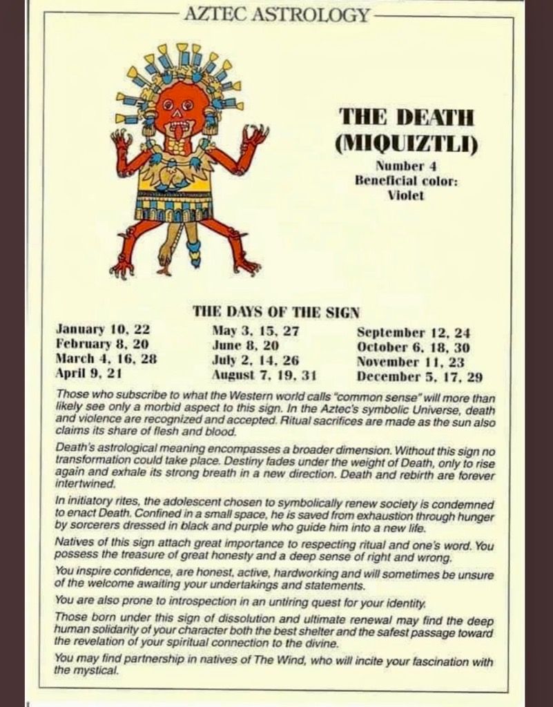 Aztec Astrology Signs Ollinmexica obsidienne